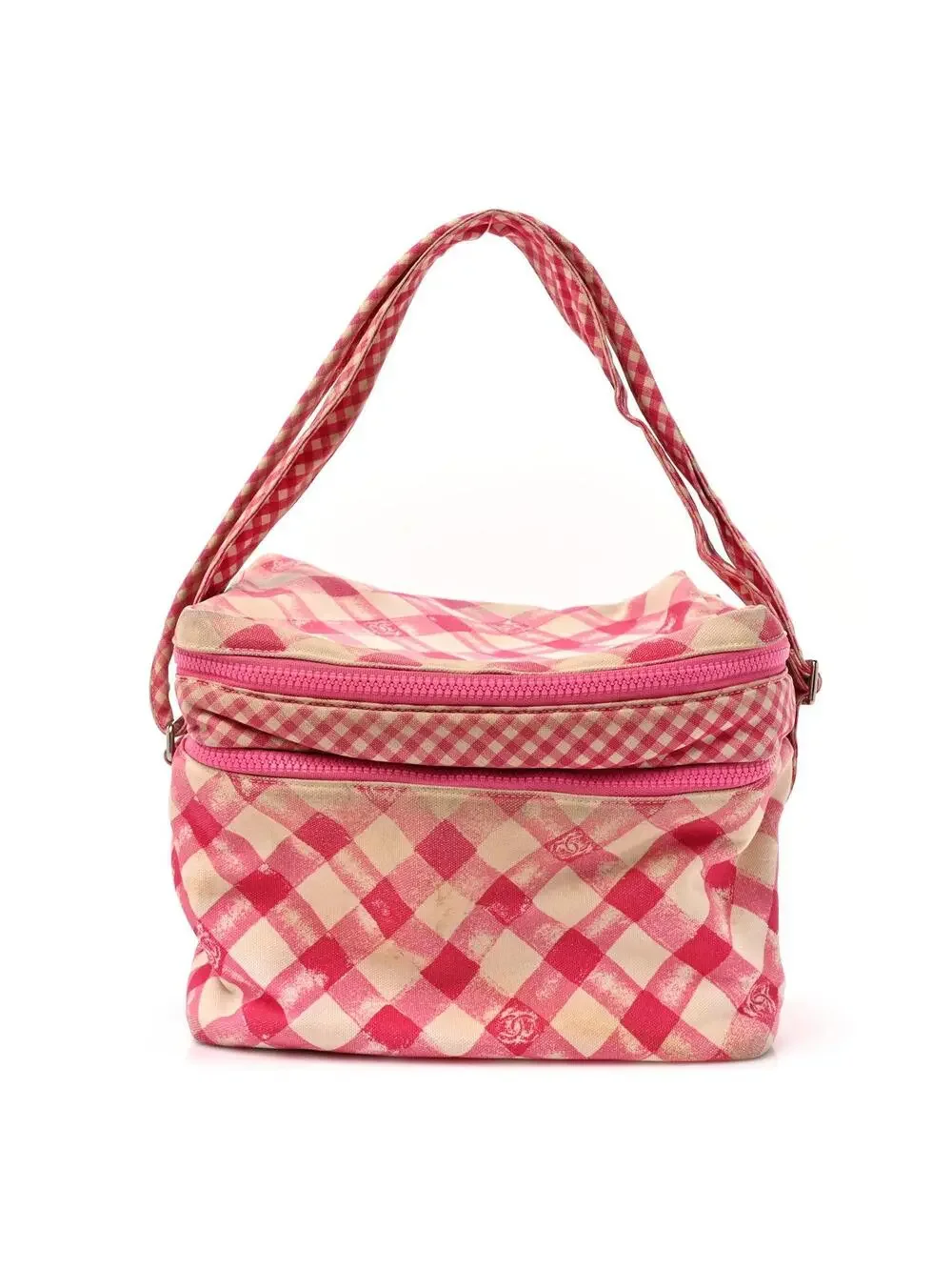 Chanel Canvas Gingham Printed Cc Lunch #339617C85B